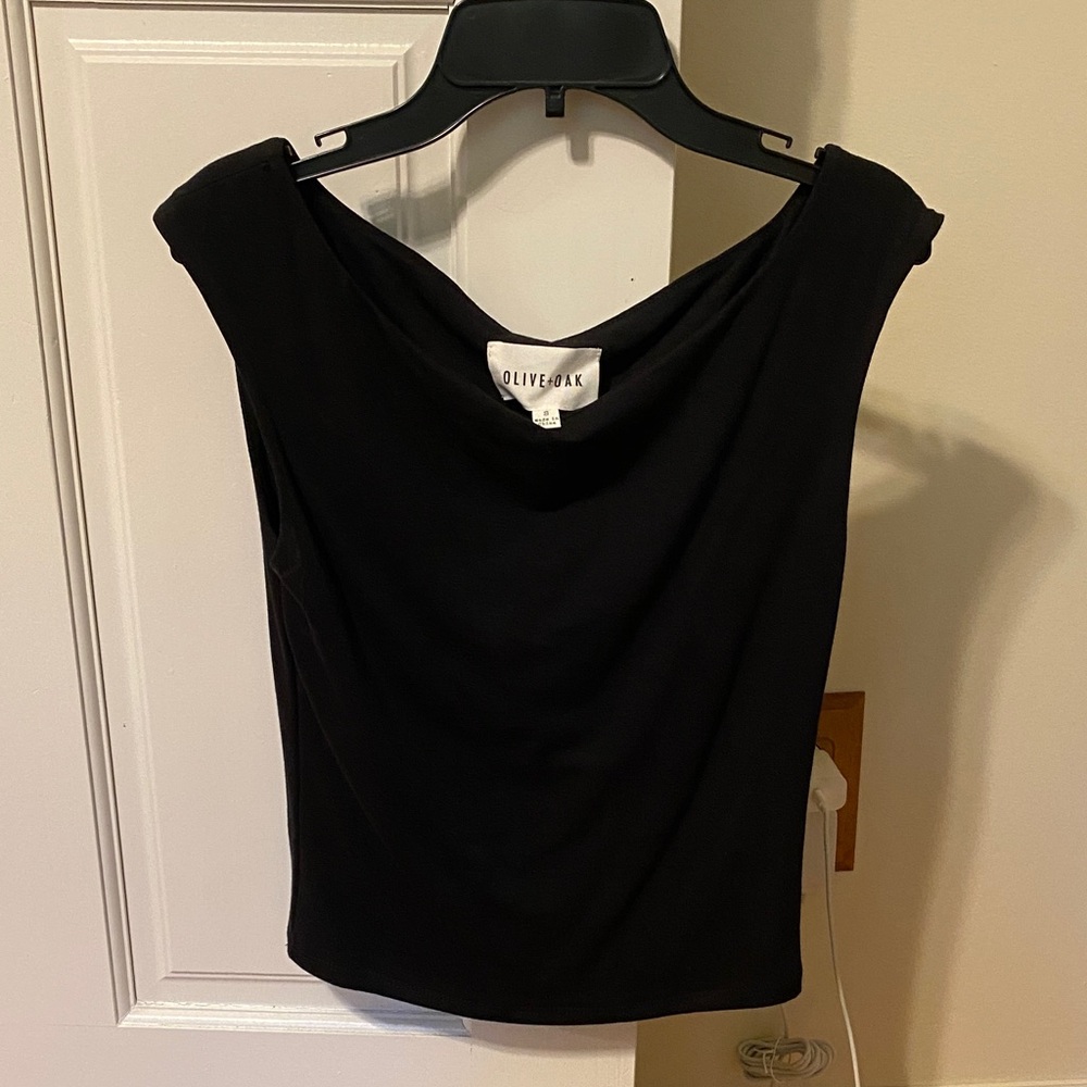 Olive & Oak Black Cowl Neck Camisole